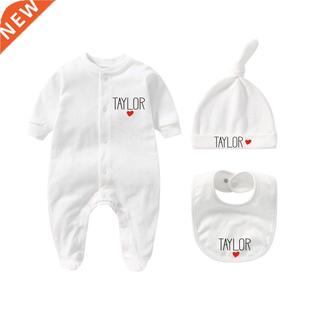 Personalized Newborn Outfit with Hat + Bib clothes set Custo