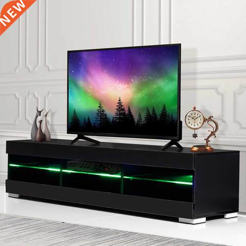 57'' TV Cabinet Modern LED TV Stands Living Room Furniture D