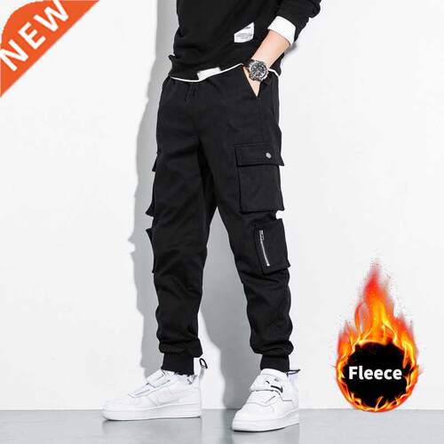 Winter Thick Warm Fleece Cargo Pants Men 2021 New Streetwear