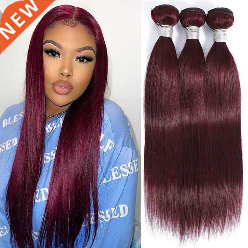 28 30 32 Inch Brazilian Straight Human Hair Bundles #99J Bur