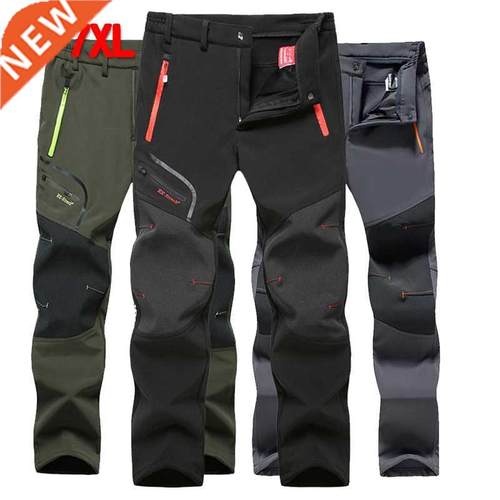 Winter Hiking Pants Men Sretch Softshell Fleece Fishing Pant