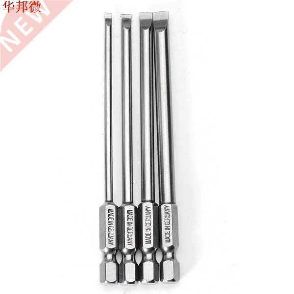 4Pcs 100mm .0-6.0mm Flat Head Screwdriver 1/4'' Magnetic Sl