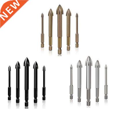 5Pcs Drilling Cross Hex Tile Tool Cemented Carbide Drill