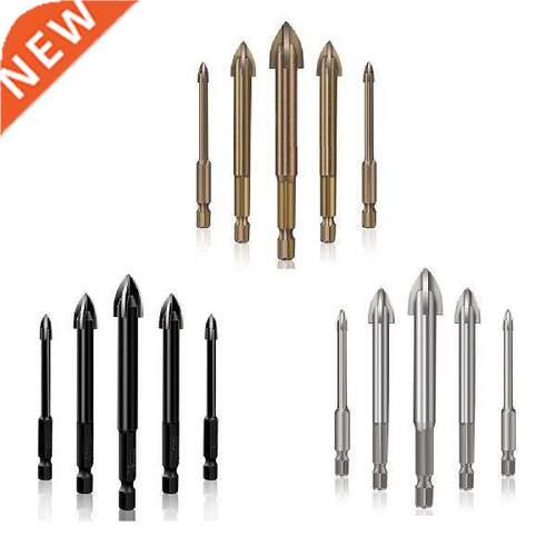 5Pcs Drilling Cross Hex Tile Tool Cemented Carbide Drill