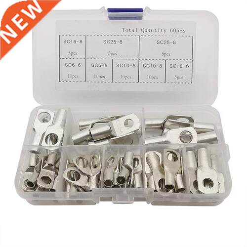 60Pcs/Box SC Bare Terminals Tinned Copper Lugs Ring Seal Bat