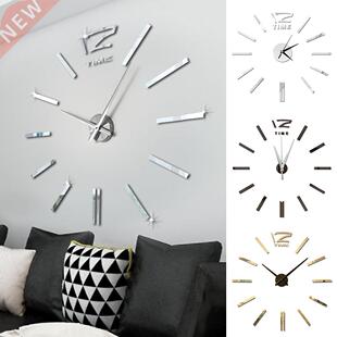 Antique Mini Mirror Surface Clock Sticker Mute Wall Cloc