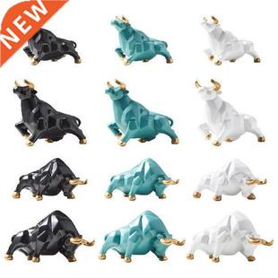 Modern Resin Art Bull Sculpture Ox Ornament Figurine Statue