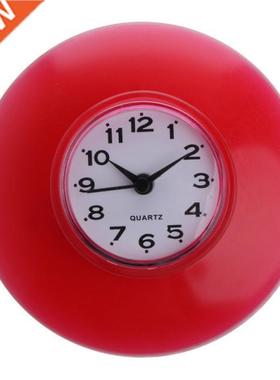 Silicone Bathroom Kitchen Shower Suction Wall Clock Water-Re