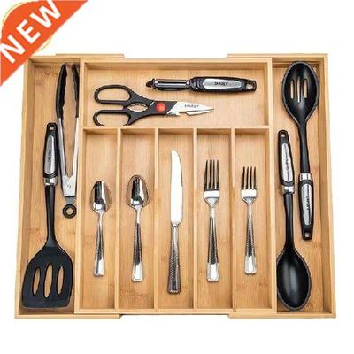 8/9grids Bamboo Drawer Organiser Adjustable Storage Tray