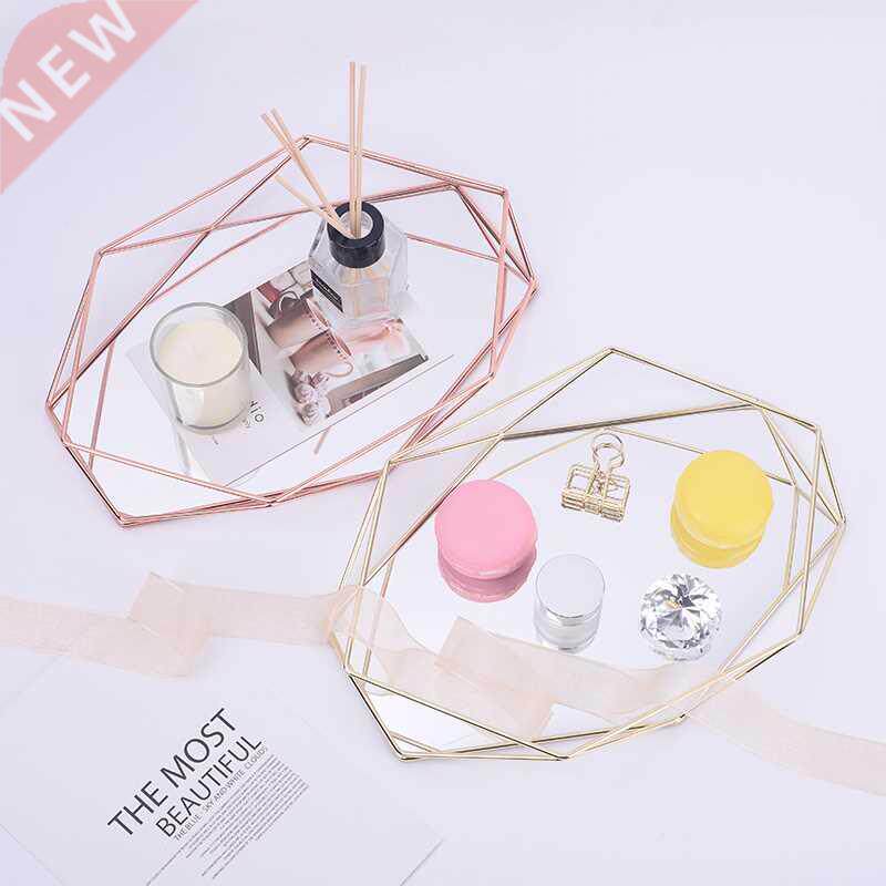 Three-Dimensional Iron Storage Tray Nordic Minimalist Rose G