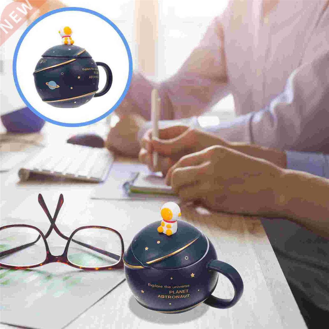 1set Home Office Ceramic Cup Ceramic Astronaut Design Cup