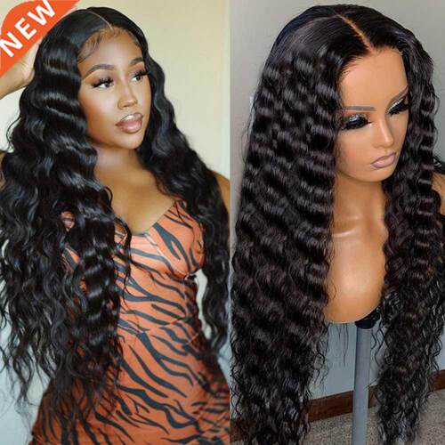 Transparent Loose Deep Wave Frontal Wig 13x6 Lace Front Huma