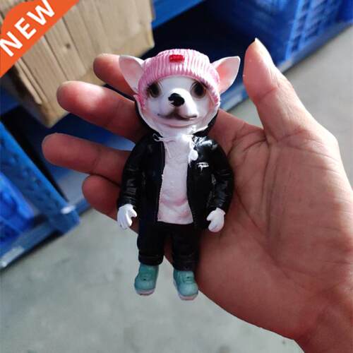 Animal Handmade Dolls Simulation Standing Dog Doll Resin