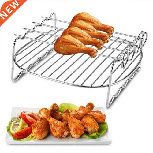 Baking Tray Skewers Air Fryer Stainless Steel Holder BBQ Bar