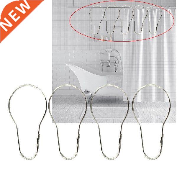 50 Pcs Rings Shower Curtain Hooks Bath Hanger Rustproof