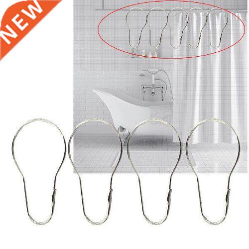 50 Pcs Rings Shower Curtain Hooks Bath Hanger Rustproof