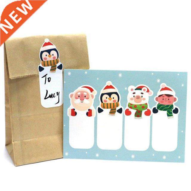 20-80Pcs Fashion Cartoon Cute Merry Christmas Stickers Label