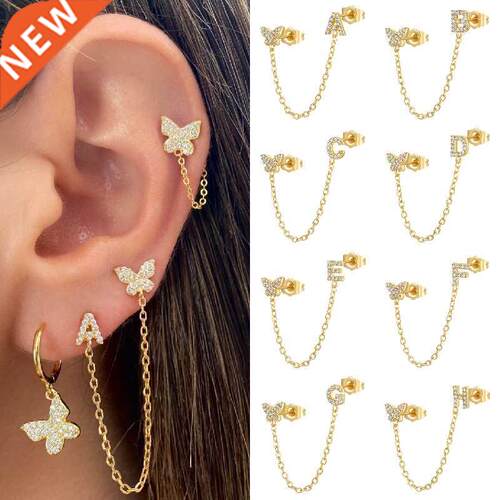 CRMYA Gold Silver Color 1 PCS A-Z Letter Butterfly Connected