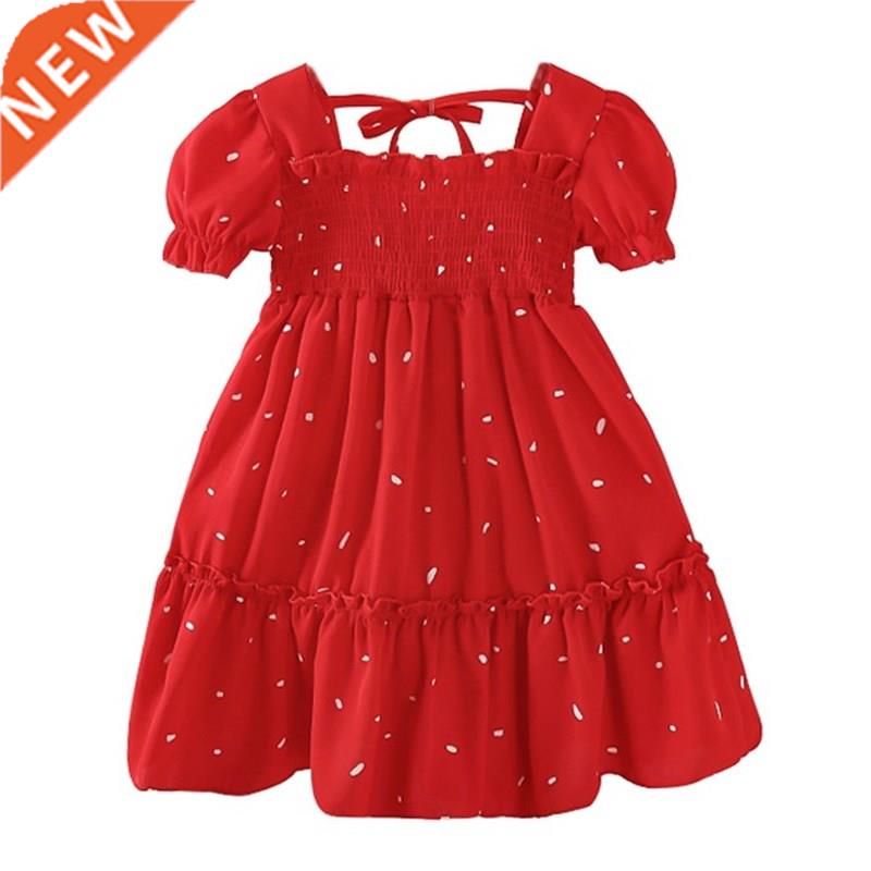 3-8 Year Girls Princess Dress For Kids Summer Fairy Puff Sho