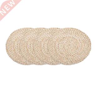 Round Corn Straw Placemats,Braided for Tea Coffee Kitchen Ta