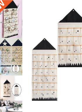 Christmas Advent Calendar Wall Bag Wall Hanging with