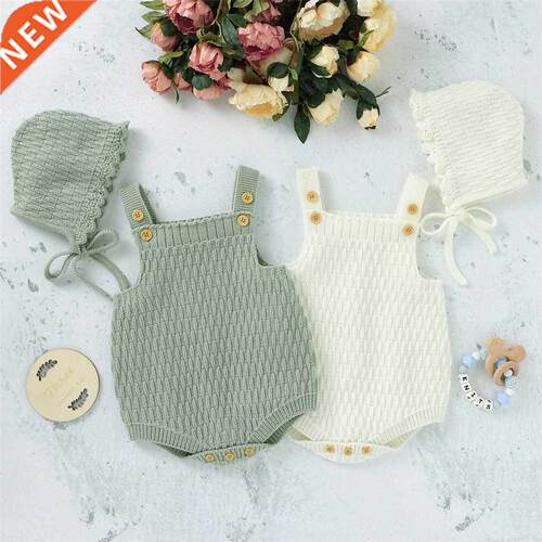 Baby Spring Autumn Clothes Set Knitted Romper Triangle Crotc