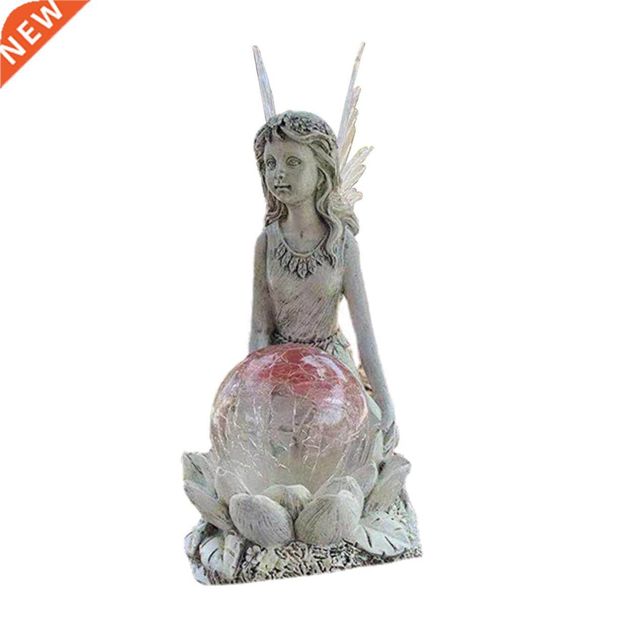 Solar Garden Fairy Statue Girl Figurine Art Outdoor图片