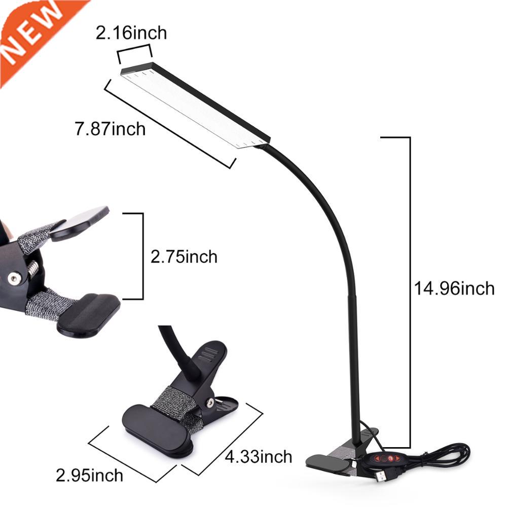 48W LED Clip on Desk Lamp with 3 Modes 14 Brightness 2M Ca