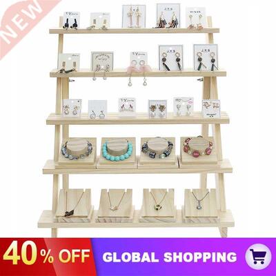 2 Layer Wooden Ear Stud Holder Earring Stand Display Rack Lu
