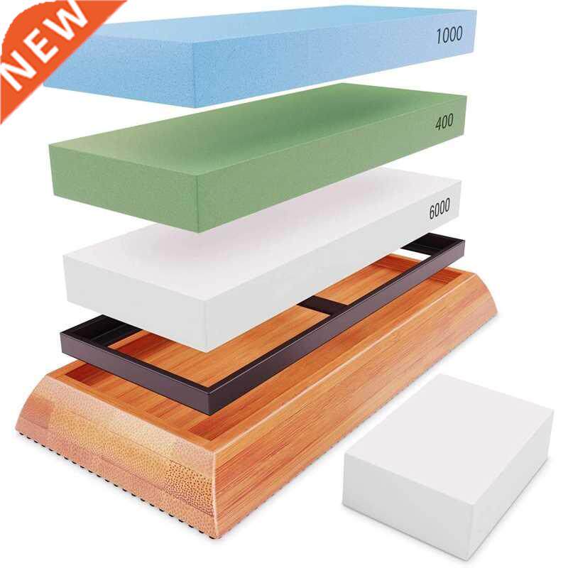 Premium Extra Large Sharpening Stone Set- Whetstone Knife - 实物图