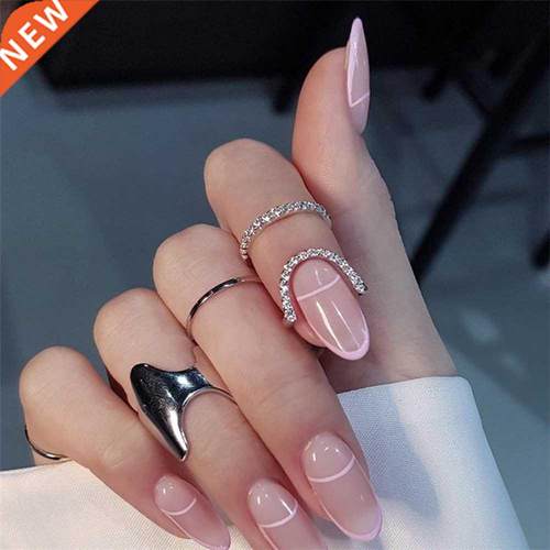 Gothic Metal Line Thin Nail Rings for Women Daily Fingertip