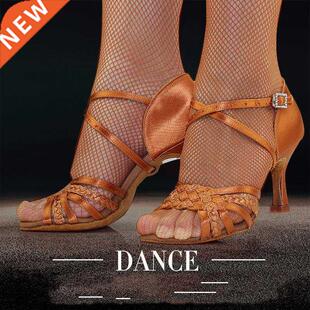 Latin Dance Shoes woman Adult Soft Bottom Awl high Heel Sals