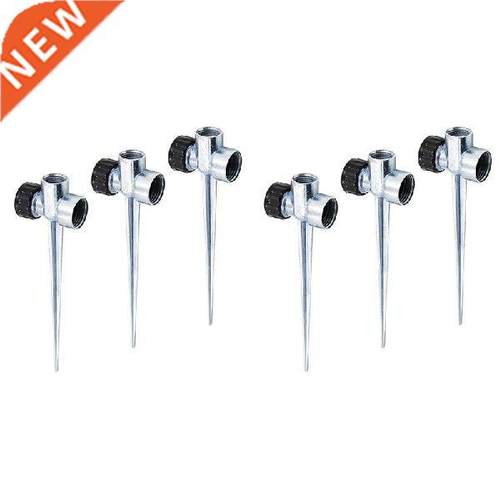6 Pack 1/2 Inch Zinc Flow Thru Lawn Sprinkler Spike Base,