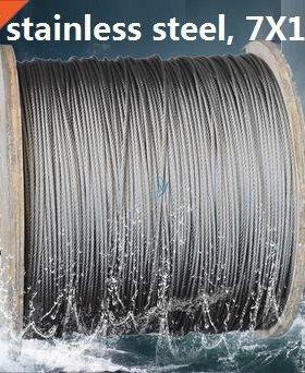 1.2MM--3MM 10-40M, 7X19, 304 stainless steel wire rope