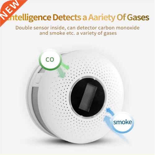 2 in 1 LED Digital Gas Smoke Sensor Alarm Co Carbon Monoxide