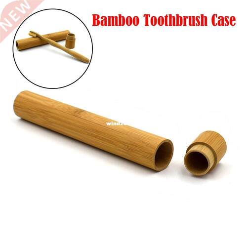NEW creative Bamboo Toothbrush Portable Natural Case Tube Fo