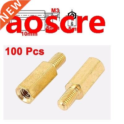 100pcs M3 Male 6mm x M3 Female 10mm Brass Hex Standoff Space