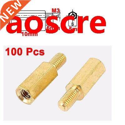 100pcs M3 Male 6mm x M3 Female 10mm Brass Hex Standoff Space
