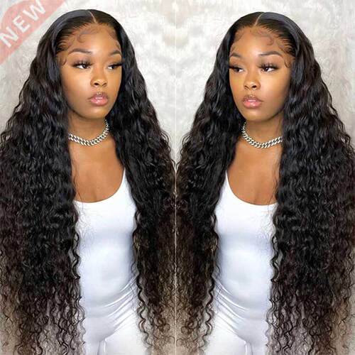 1x6x2 Deep Wave Frontal Wig HD Lace Front Human Hair Wigs F
