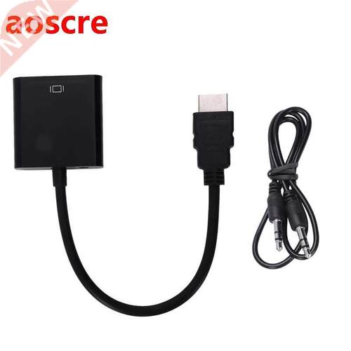 HDMI to VGA converter adapter + .5 mm audio jack full HD 10