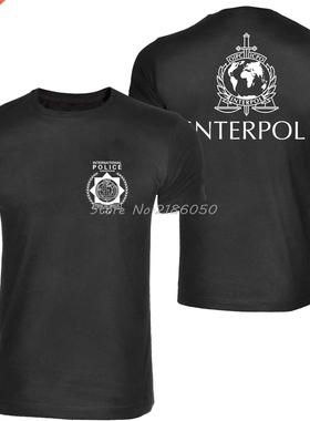 Interpol Logo Men T-shirt International Police T Shirt Man C