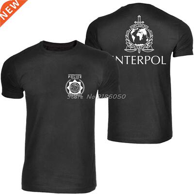Interpol Logo Men T-shirt International Police T Shirt Man C