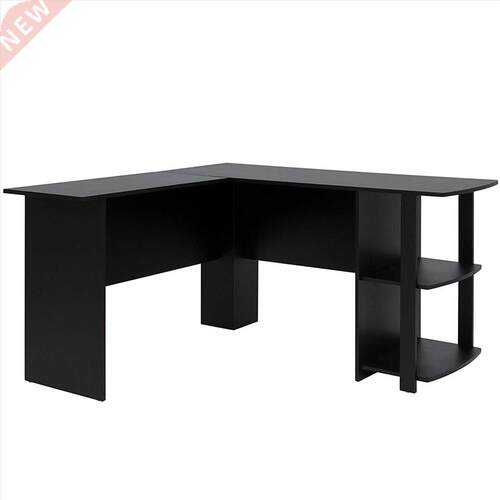 FCH L-Shaped Wood Right-angle Computer Desk with Two-layer B