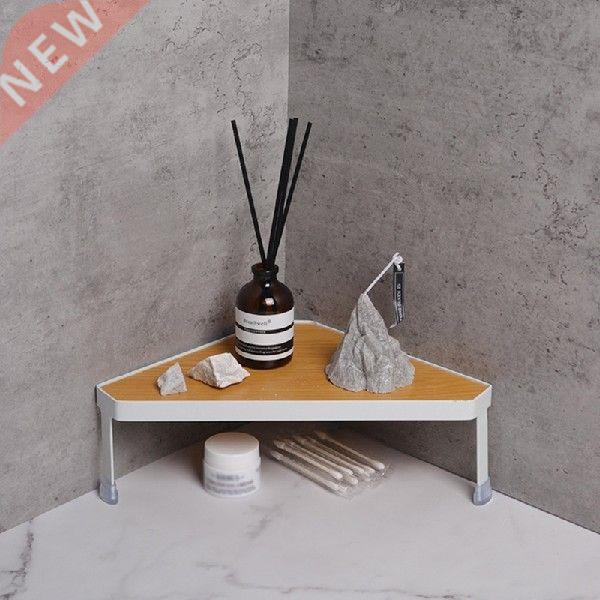 Triangle shelf Desk Storage Rack Metal Wooden Organizer