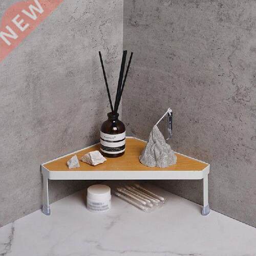 Triangle shelf Desk Storage Rack Metal Wooden Organizer