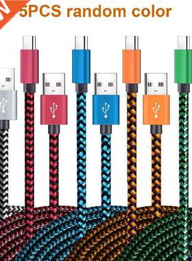 5pcs Random Color USB Type C Cable Braided Fast Charging
