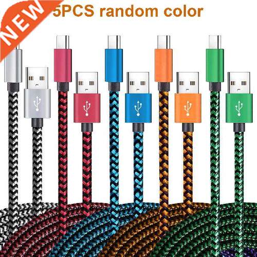 5pcs Random Color USB Type C Cable Braided Fast Charging