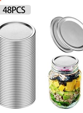 48pcs Mason Canning Lids Leak Proof Sealing Silver Food