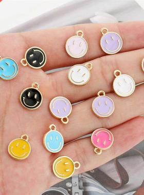 20Pcs/Lot 11x14mm KC Gold Color Tone Alloy Enamel Cute Smili