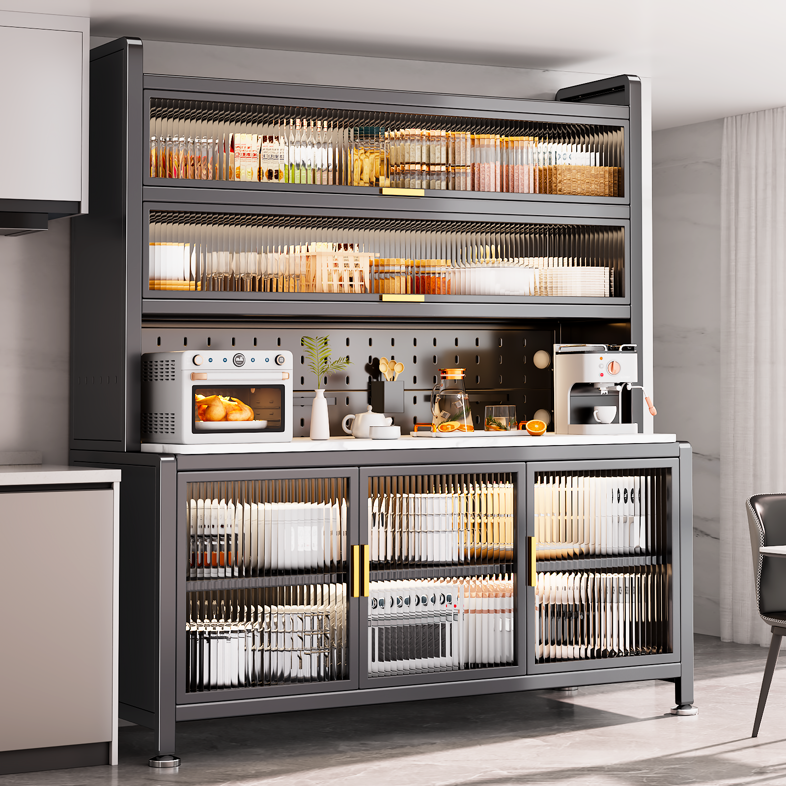 新型餐边柜厨房置物架橱柜收纳柜多层收纳架高端碗柜家用多功能柜,住宅家具,餐边柜,淘宝优惠券,粉丝福利购,淘宝优惠卷